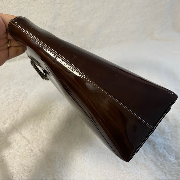 CHANEL BURGUNDY RED PATENT CLASSIC SHOPPER TOTE WITH BIJOUX CHAIN BAG - Picture 8 of 14